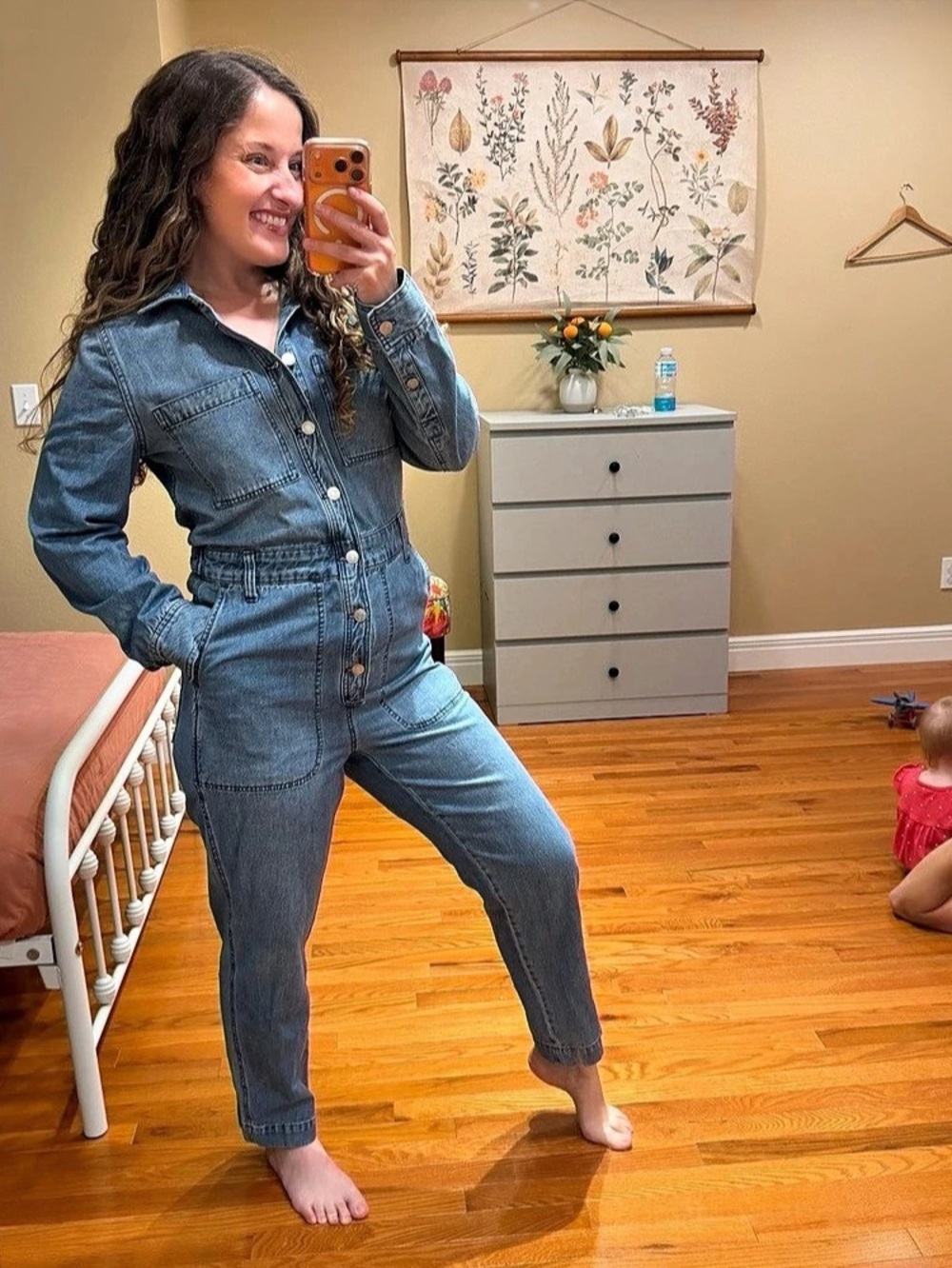 Madewell Denim Utility Size Medium Relaxed Coverall Jumpsuit Glenroy wash